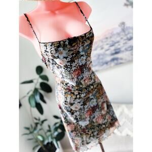 Secret Garden Blooming Beauty sultry floral mesh mini slip dress